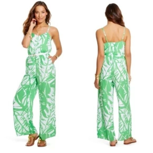 Lilly Pulitzer Boom Boom Green Leaf Jumpsuit - Picture 4 of 4
